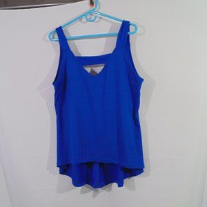 Love Nation 1XL Blue v-neck High Low tank top